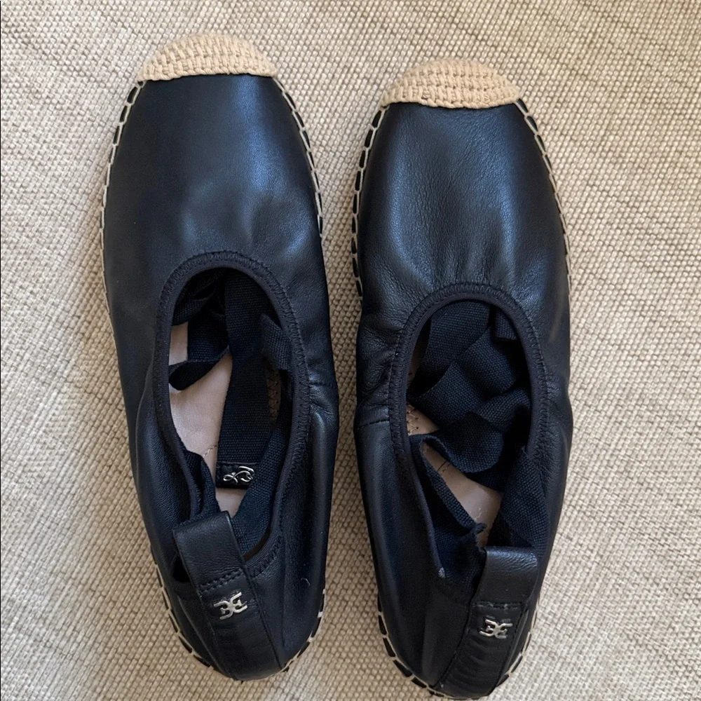 Sam Edelman Ballet Slipper Platform Espadrille Leather Ankle Lace Sample Maisy